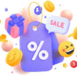 Modern 3d illustration of Discount tag concept 1